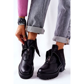 Vinceza Leather Boots On High Heel Black Challonte 1