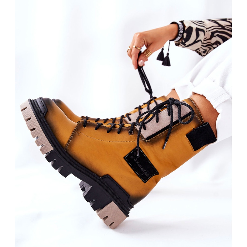 Leather Boots Warm Boots Maciejka Yellow 05113-07 black golden 1