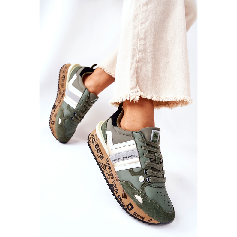Women's sports shoes Big Star II274299 Khaki green 2