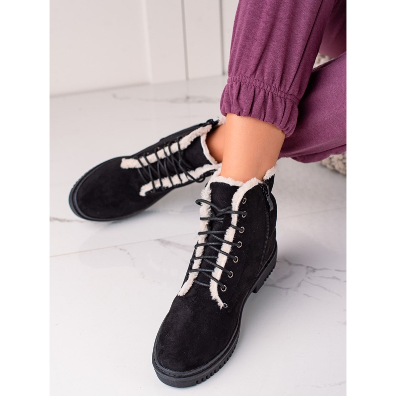 TRENDI Boots Trappers With Fur On The Upper black 2