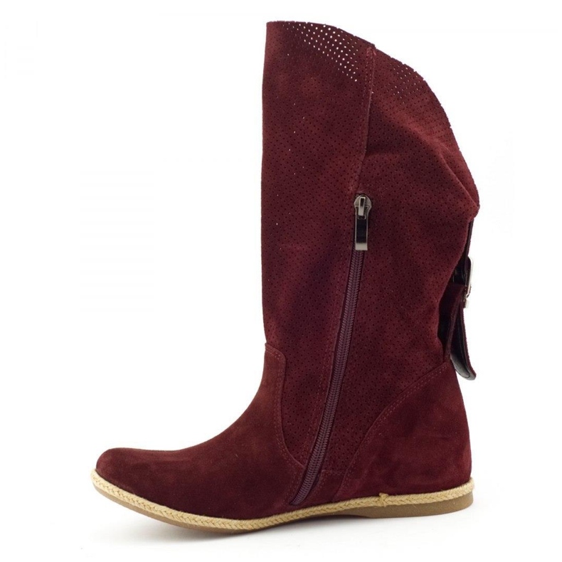 Olivier Openwork boots Elena Burgundy claret 1