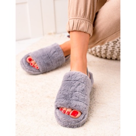 TRENDI Gray slippers on an elastic band grey 1