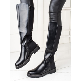 Bella Star Boots With Eco Leather With Cubic Zirconia black 1