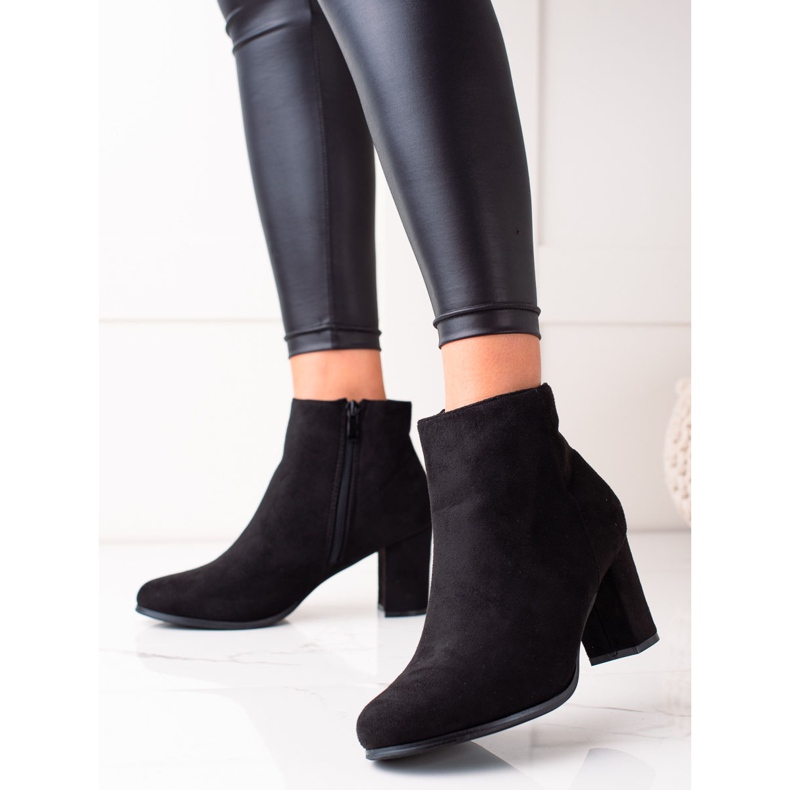 TRENDI Casual Suede Booties black 1