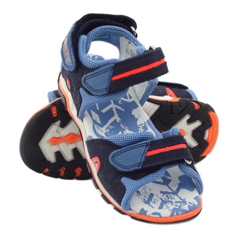 Bartek Navy boys' leather sandals blue 3 Bartek Navy boys' leather sandals blue 3