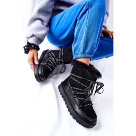 POTOCKI Snow boots insulated with fur on the platform black Salemi 2