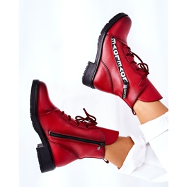 POTOCKI Leather Booties With A Decorative Red Lomessa Zipper 1