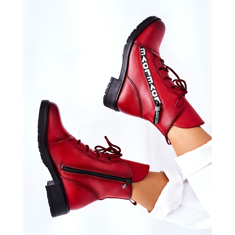 POTOCKI Leather Booties With A Decorative Red Lomessa Zipper 1