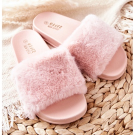 PH1 Shaped Rubber Slippers With Pink Emmie Fur 2 PH1 Shaped Rubber Slippers With Pink Emmie Fur 2