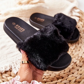 PH1 Shaped Rubber Slippers With Black Emmie Fur 1