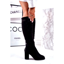 S.Barski Women's Boots On Heel Suede Black Many Times 4 S.Barski Women's Boots On Heel Suede Black Many Times 4
