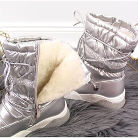Waterproof snow boots Jr EVE324B silver white 2
