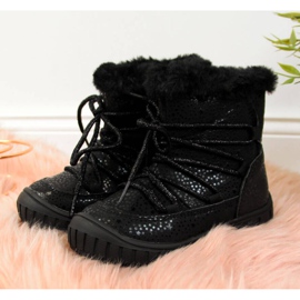 Insulated boots Jr EVE325A black white 1