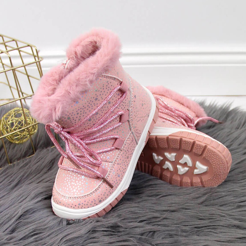 Insulated boots Jr EVE325B pink white 2 Insulated boots Jr EVE325B pink white 2