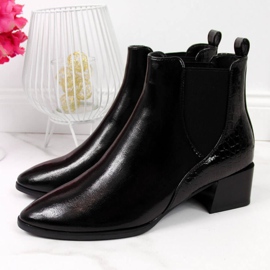 Lacquered Chelsea boots Sergio Leone W SK340A black 1