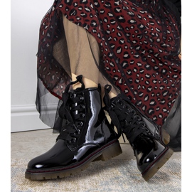 Evento Delphine black patent leather boots 1