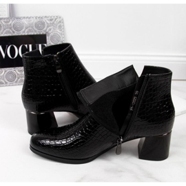 High-heeled boots with snake skin Potocki W WOL30A black 1