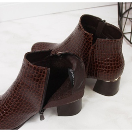 High-heeled boots with snake skin Potocki W WOL30B brown 1
