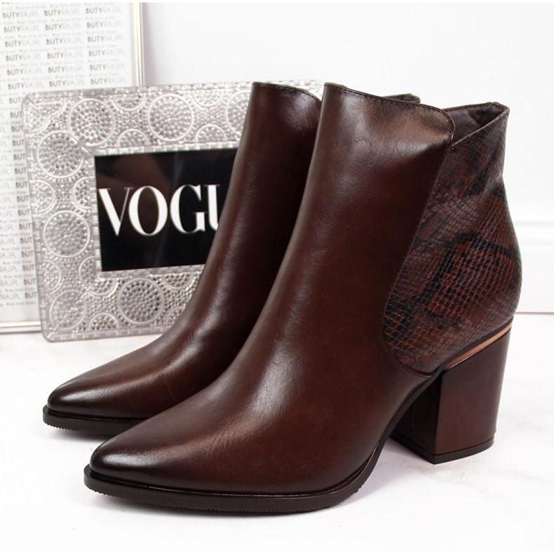 Boots insulated snake skin Potocki W WOL31B brown 1