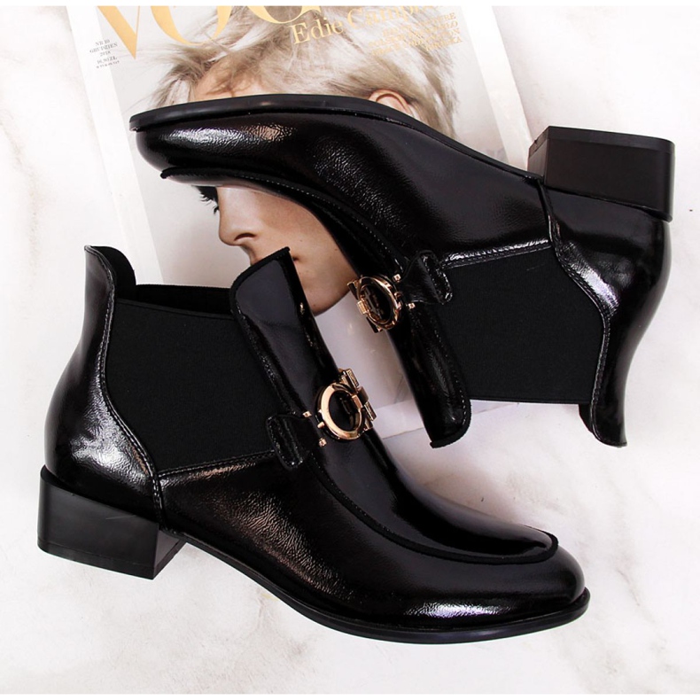 Lacquered Chelsea boots Potocki W WOL34 black 1