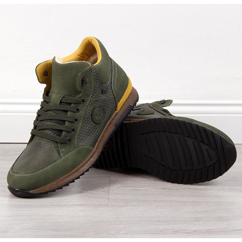 Leather insulated shoes Rieker M R498 khaki green 1 Leather insulated shoes Rieker M R498 khaki green 1
