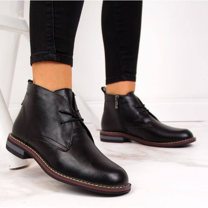 Leather insulated boots T.Sokolski W SCA141 black white 1