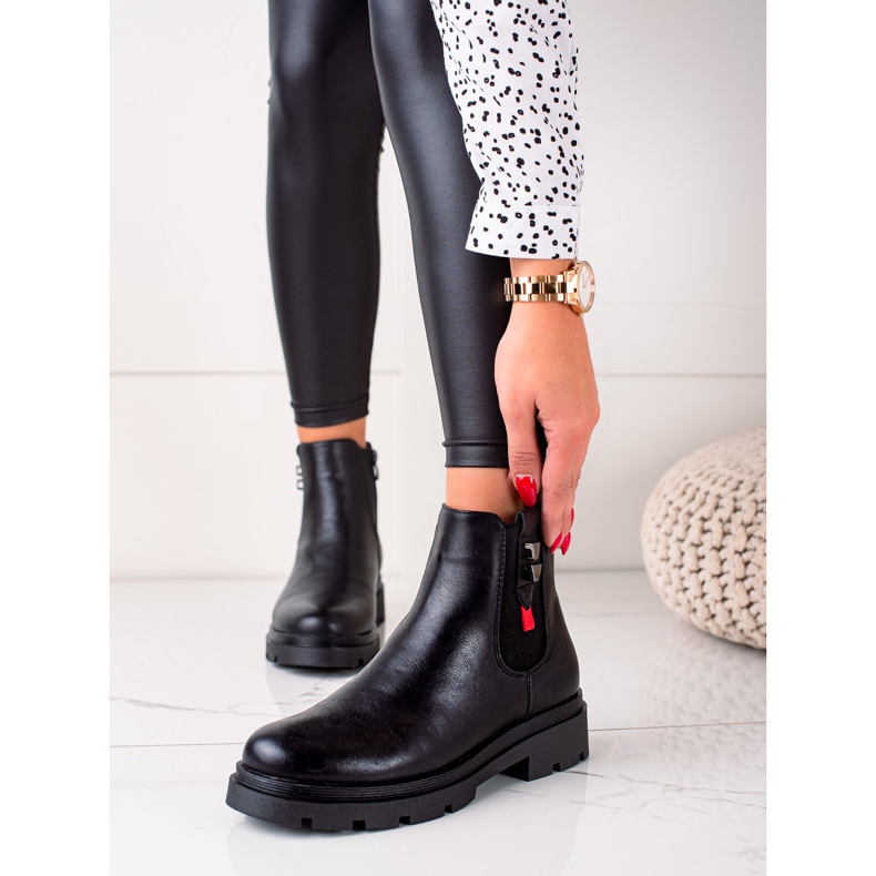 Goodin Black platform ankle boots 1