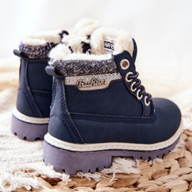 PH1 Children's Warm Trappers With Fur Navy Blue Estee 2
