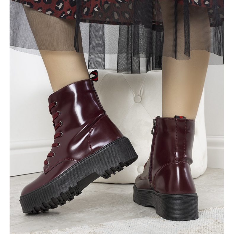 Jeanne maroon boots claret 1