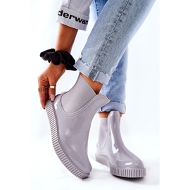 PS1 Shiny Rain Boots On The Gray Waterfall Platform grey 2