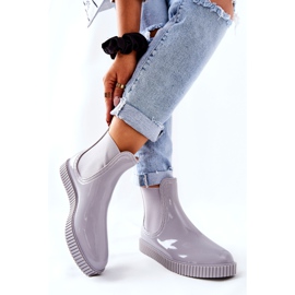 PS1 Shiny Rain Boots On The Gray Waterfall Platform grey 1