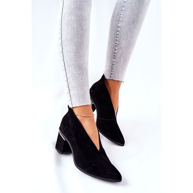 Leather Boots On High Heel Laura Messi Black 2344 1