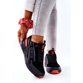 Leather Sport Shoes Big Star II274460 Black red 1