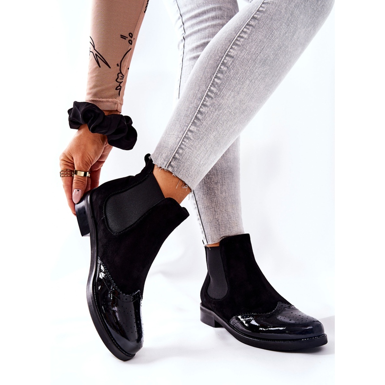 Leather Slip-On Boots Laura Messi Black 2096 2