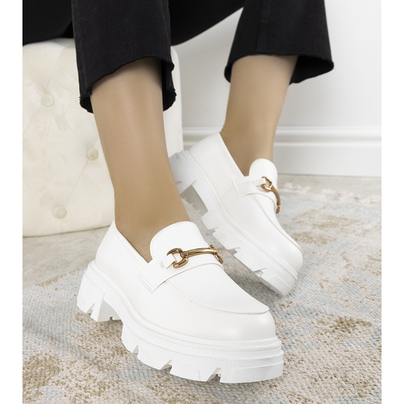 White moccasins on high Anouk soles 2
