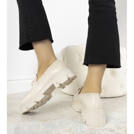 Beige moccasins with high Anouk soles golden 1