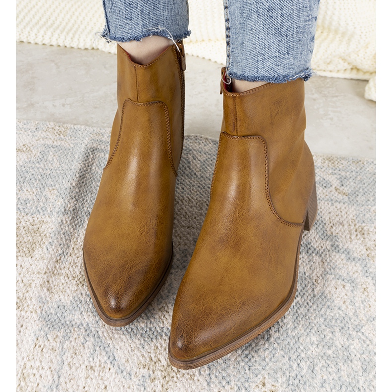 Women's camel boots, Hortense cowboy boots brown 1