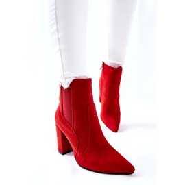 PG1 Women's Suede Boots On A Heel Red Kastren 5