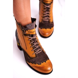Women's Boots Leather Maciejka Yellow 03190-07 brown 4 Women's Boots Leather Maciejka Yellow 03190-07 brown 4