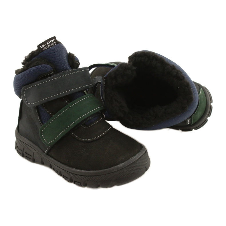 Boys' boots with a Waterproof membrane Mazurek 1360 black and navy blue 6