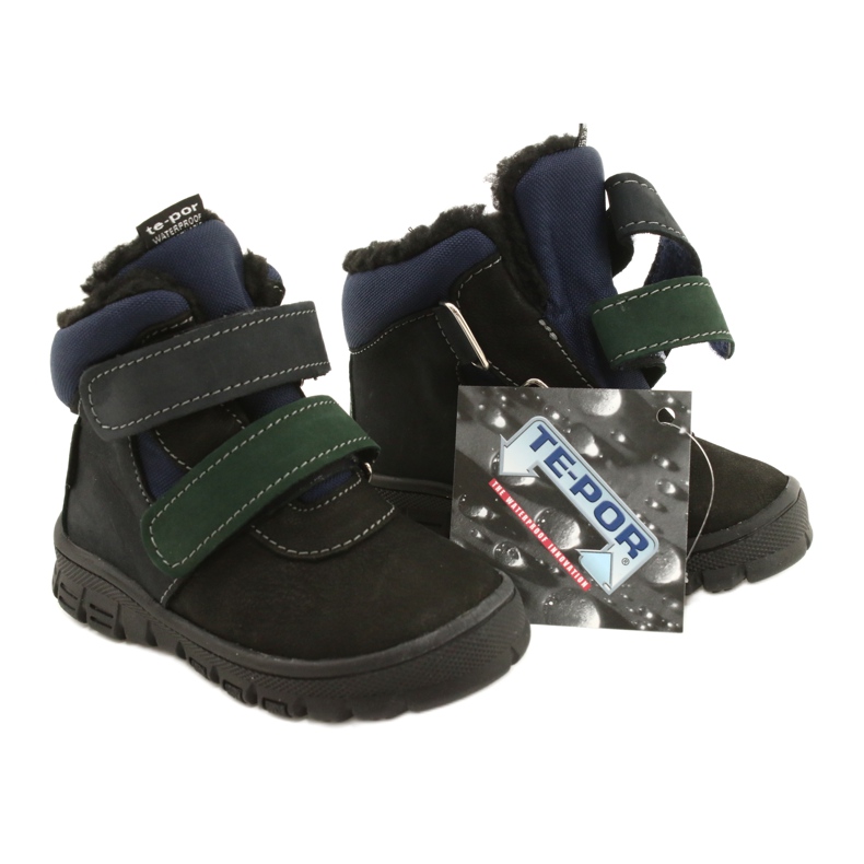 Boys' boots with a Waterproof membrane Mazurek 1360 black and navy blue 7 Boys' boots with a Waterproof membrane Mazurek 1360 black and navy blue 7