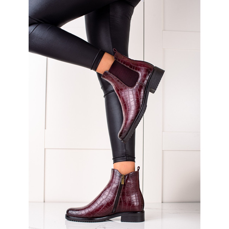 Fashionable boots on the VINCEZA zipper red multicolored 1
