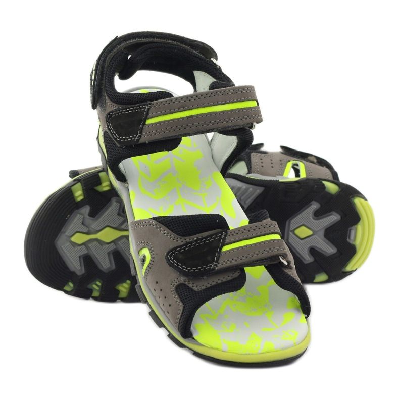 Bartek's gray and green sandals for boys grey black 3