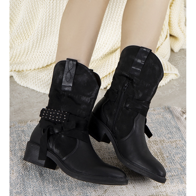 Black Honore cowboy boots 1