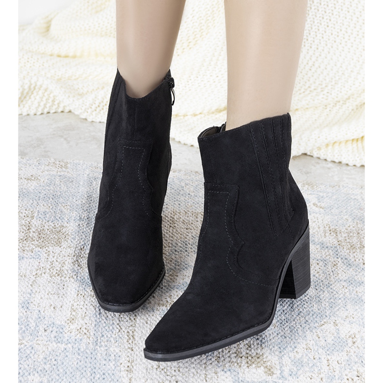 Black cowboy boots with Babette snake skin inserts 1