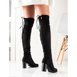 TRENDI High-heeled thigh-high boots black 1 TRENDI High-heeled thigh-high boots black 1