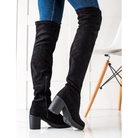 TRENDI Comfortable Black Boots On A Post 1