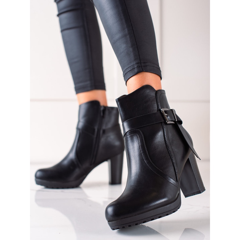 TRENDI High Heel Boots With Buckle black 1