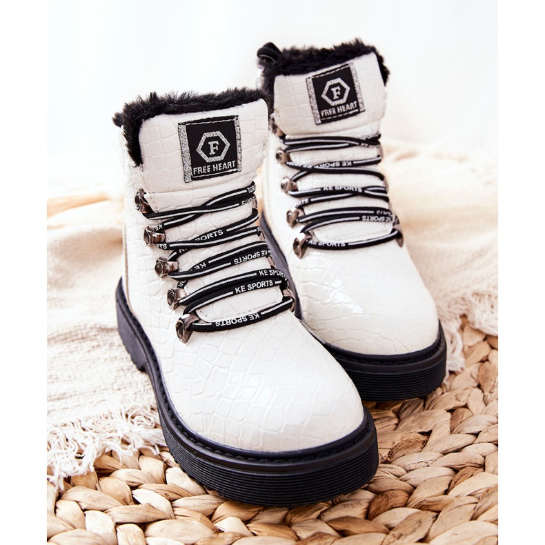PE1 Children's Fur-insulated Boots White Doreen 1