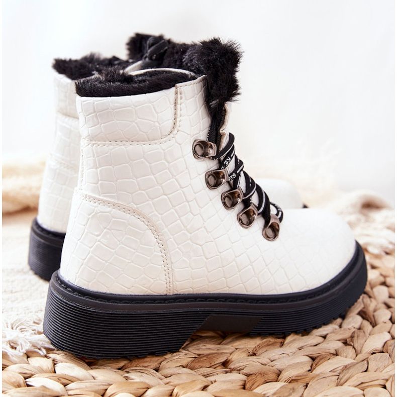 PE1 Children's Fur-insulated Boots White Doreen 2